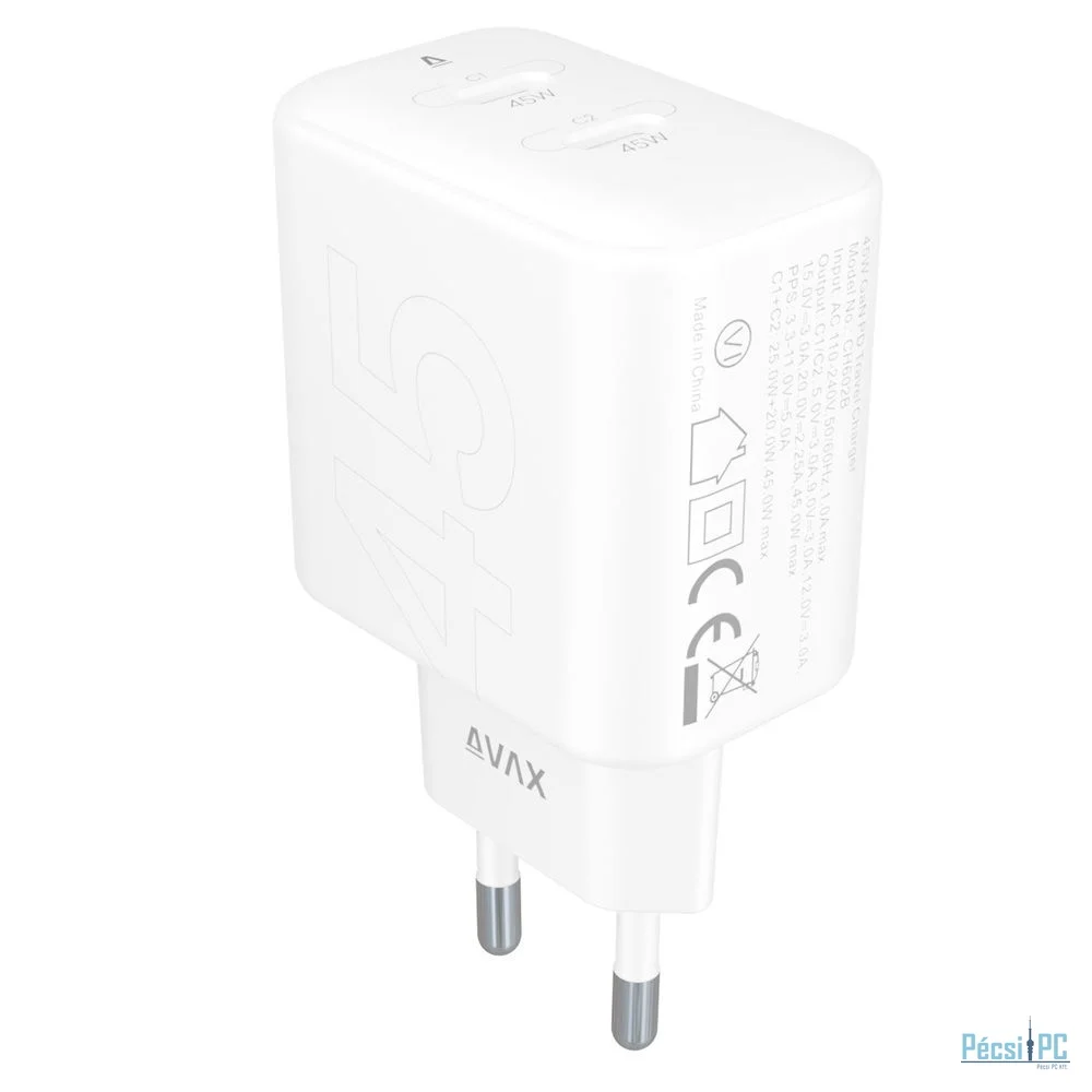 Avax CH602B Speedy 45W GaN Fast Charger White