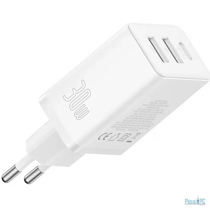 Baseus Cube Fast Charger 2U+C 30W EU Moon White