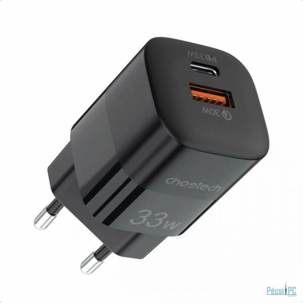 Choetech  PD5006B PD33W Type-C + USB EU Wall Charger Black
