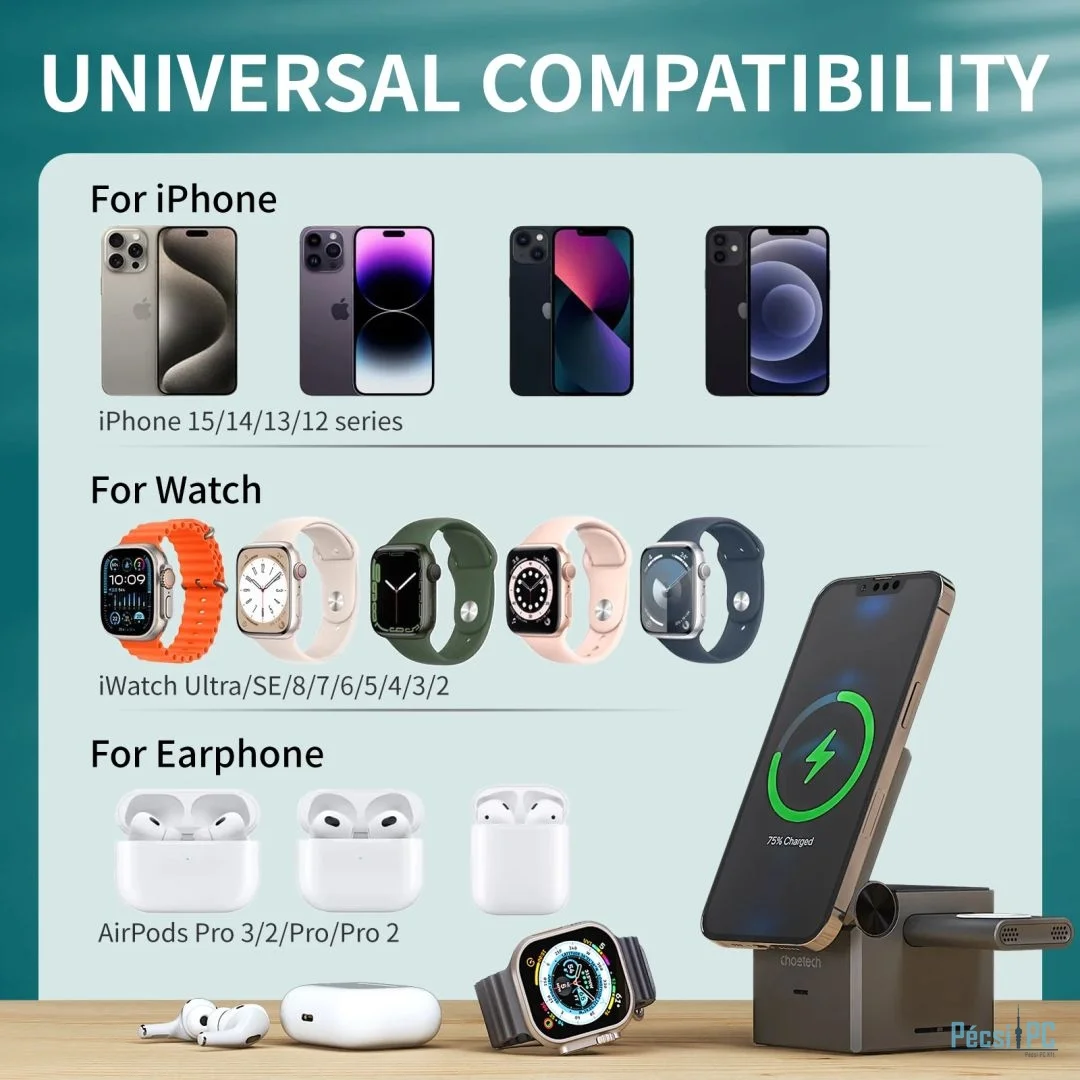 Choetech  T632-F 4in1 Magnetic Wireless Charger Black