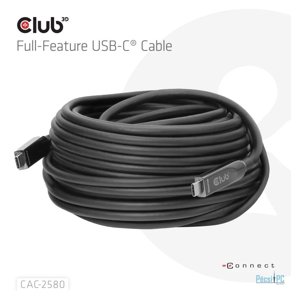 Club3D CAC-2580 Full-Feature USB-C Cable 15m Black
