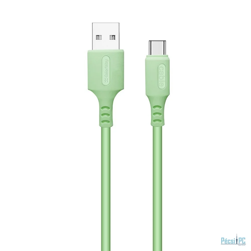 ColorWay USB to Type-C cable (soft silicone) 2.4A 1m Green