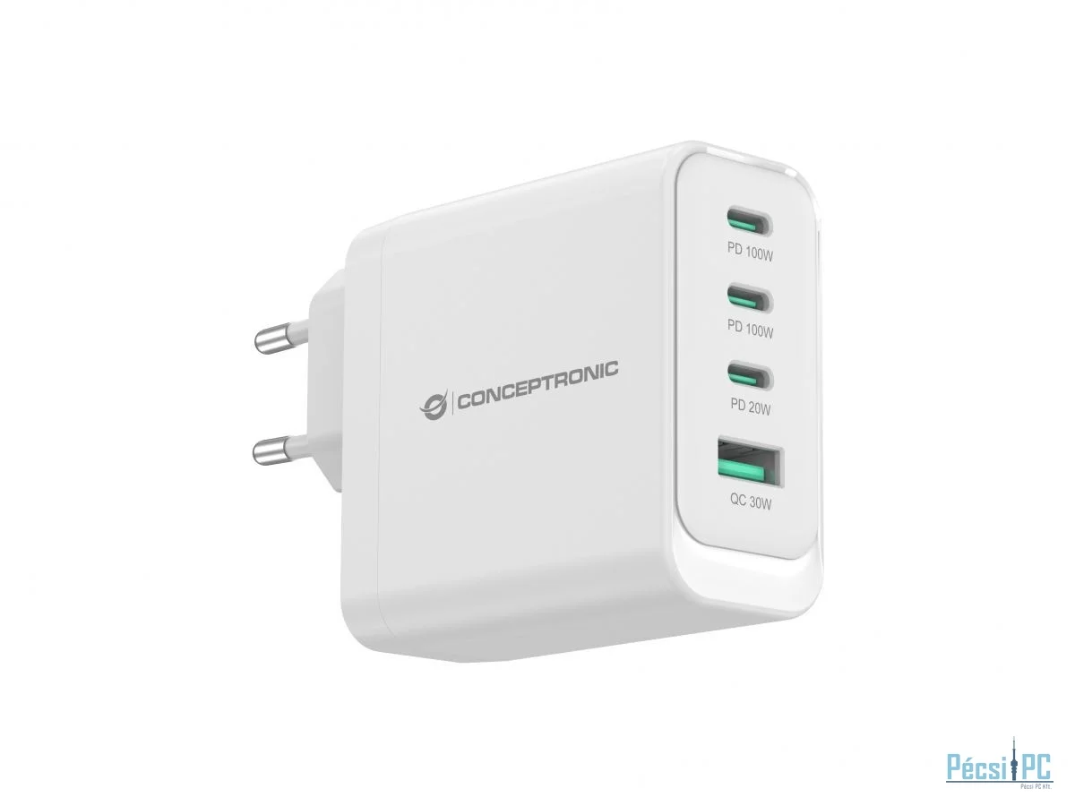 Conceptronic  ALTHEA22W100 4-Port 100W GaN USB PD Charger White