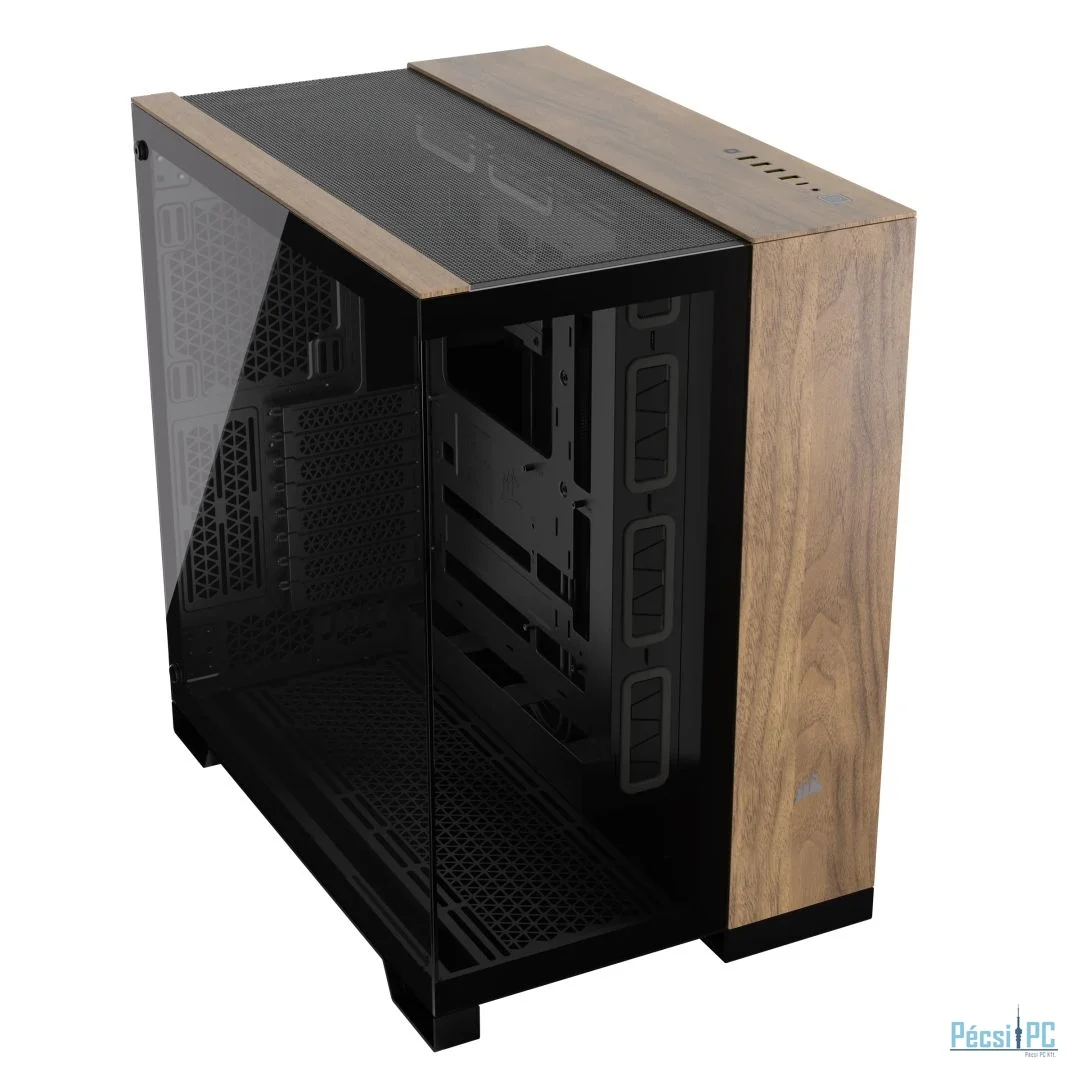Corsair 6500X Tempered Glass Black/Walnut Wood