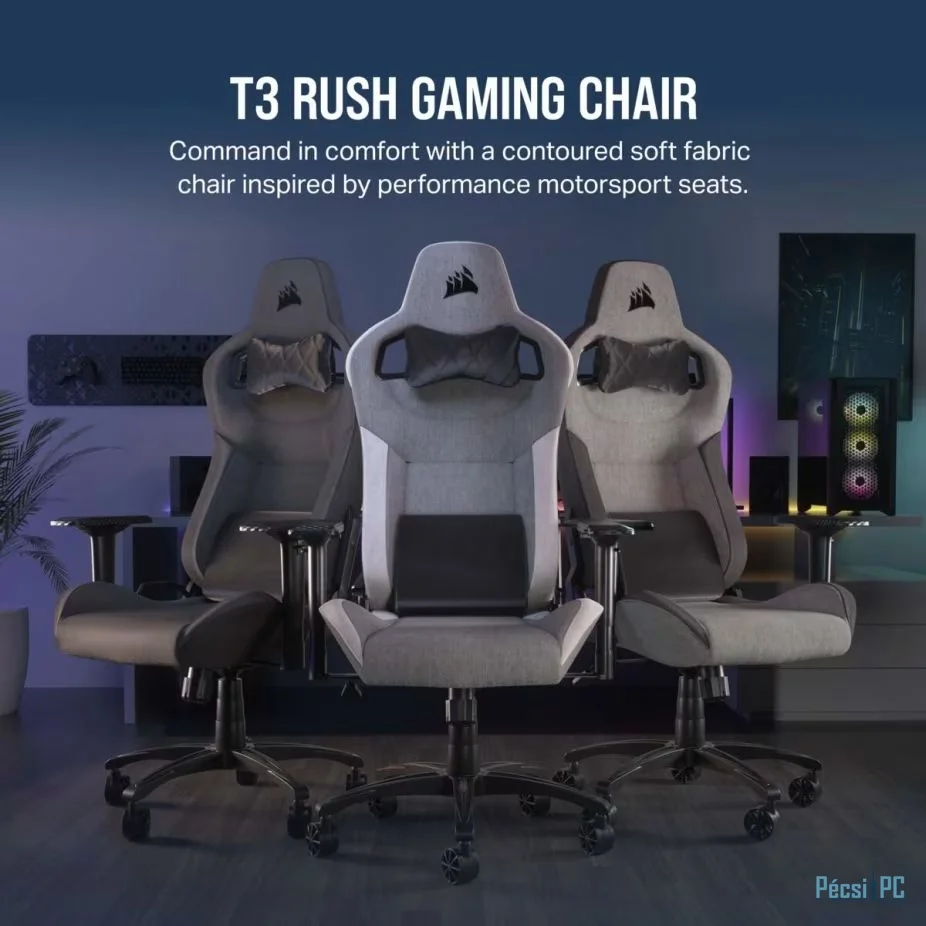 Corsair T3 Rush (2023) Gaming Chair Grey/White