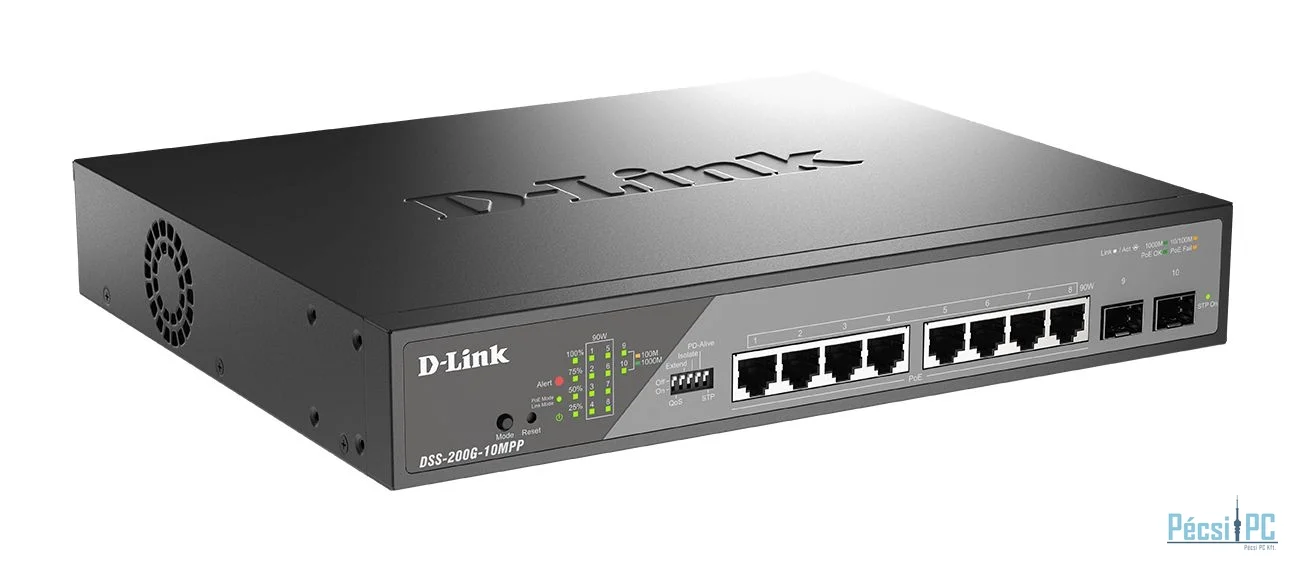 D-Link DSS-200G-10MPP 8-Port 10/100/1000 PoE Gigabit Ethernet Surveillance Switch