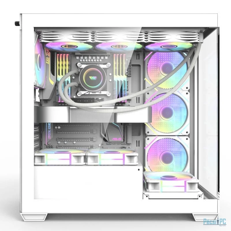 darkFlash DS900 Aquarium Tempered Glass White