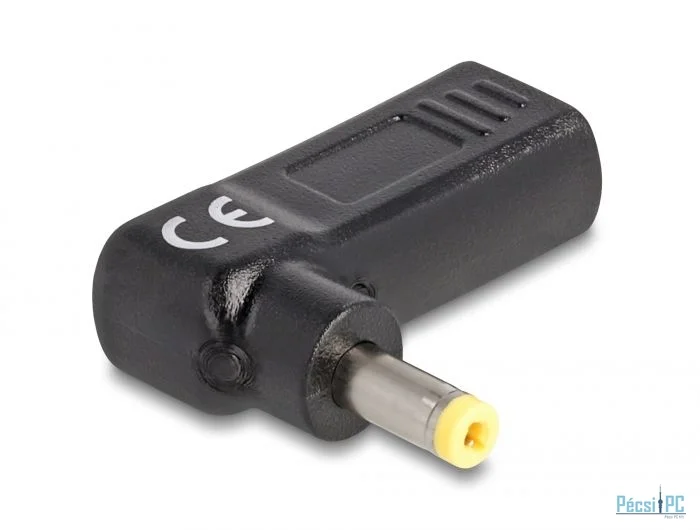 DeLock Adapter for Laptop Charging Cable USB Type-C female to HP 4.8 x 1.7 mm male 90° angled Black