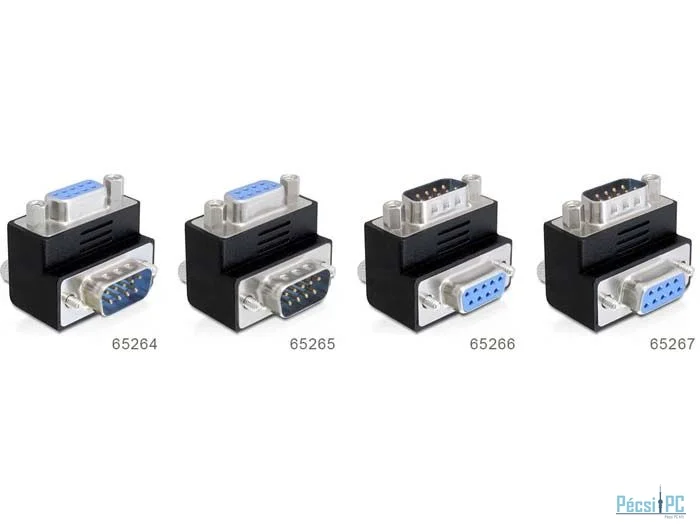DeLock Adapter Sub-D 9 pin male > female 270° angled