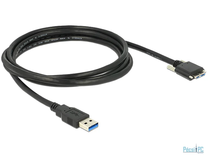 DeLock Cable USB 3.0 type A male > USB 3.0 type Micro-B male with screws 2m