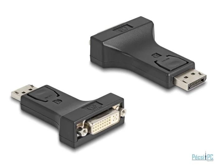 DeLock DisplayPort 1.1 male to DVI-I (Dual Link) (24+5) female Passive Adapter Black