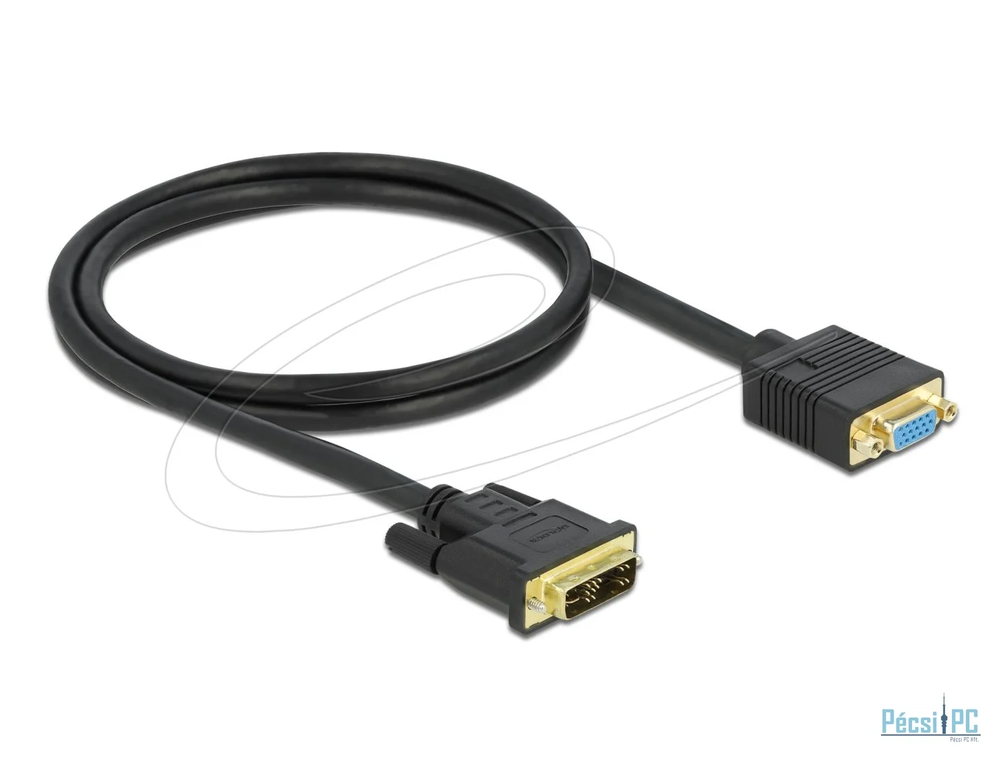 DeLock DVI 12+5 male to VGA female 1m Black