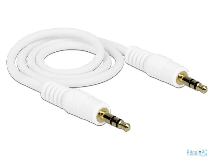 DeLock Stereo Jack Cable 3.5mm 3 pin male > male 0,5m White