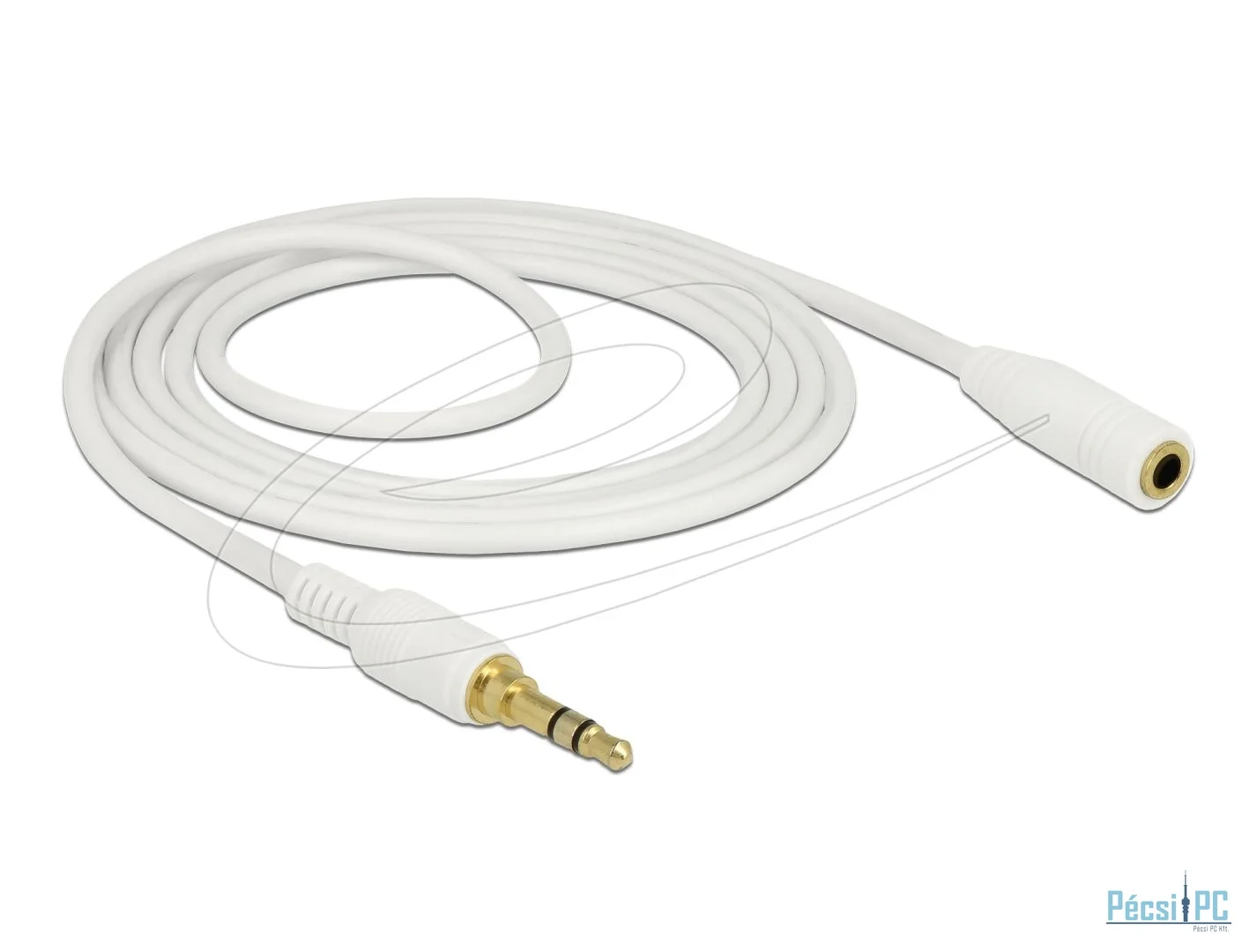 DeLock Stereo Jack Extensio 3,5 mm 3 pin male to female cable 2m White