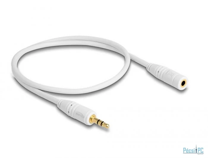 DeLock Stereo Jack Extension Cable 3.5 mm 3 pin male > female 0,5m White