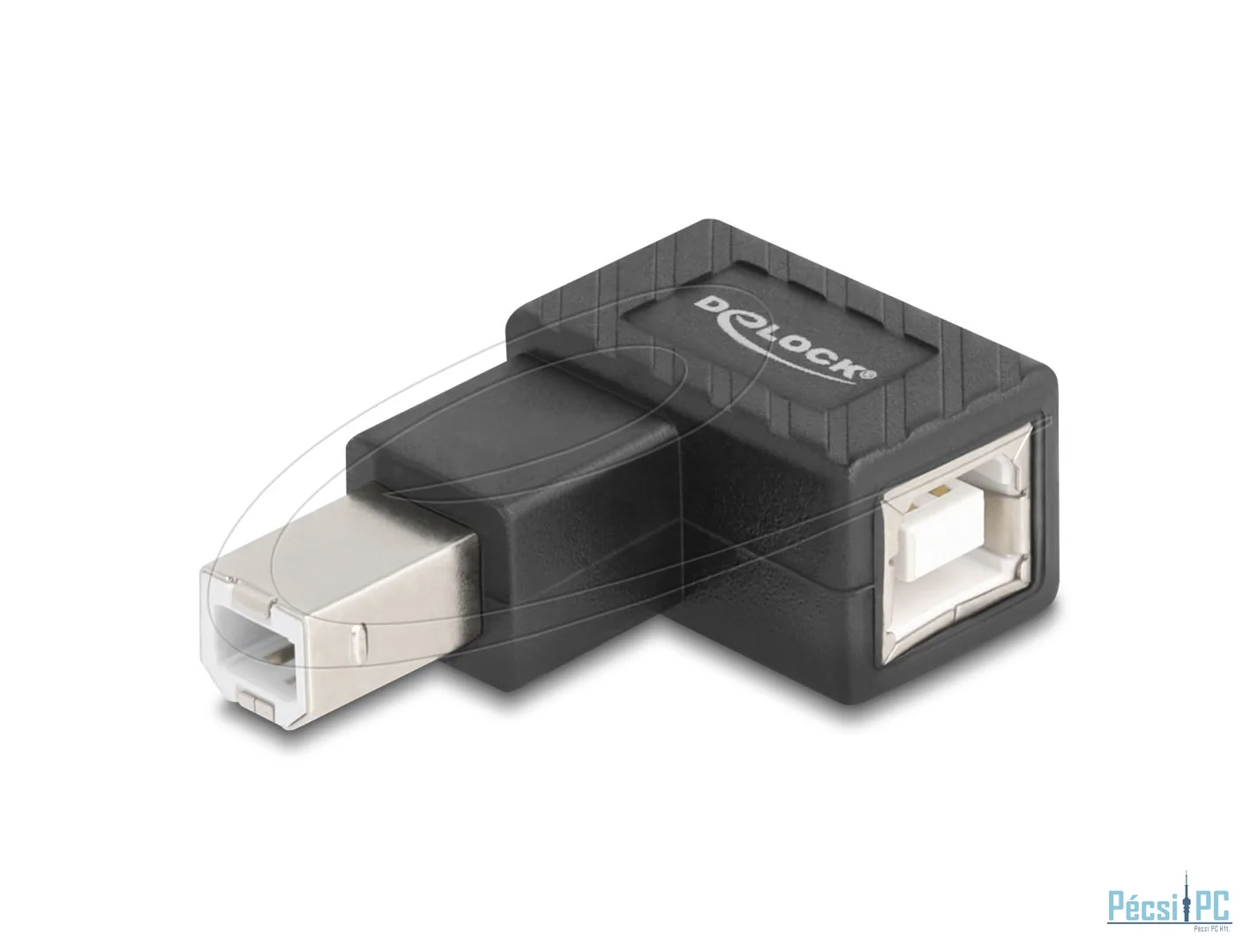 DeLock USB 2.0 Adapter USB Type-B male to USB Type-B female 90° right angled Black