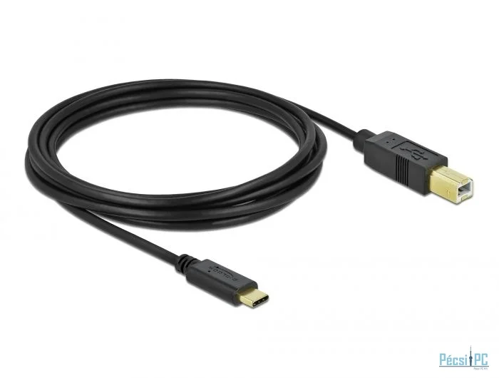 DeLock USB 2.0 cable Type-C to Type-B 3m Black