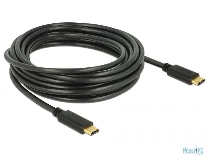 DeLock USB 2.0 cable Type-C to Type-C 4m 3A Black