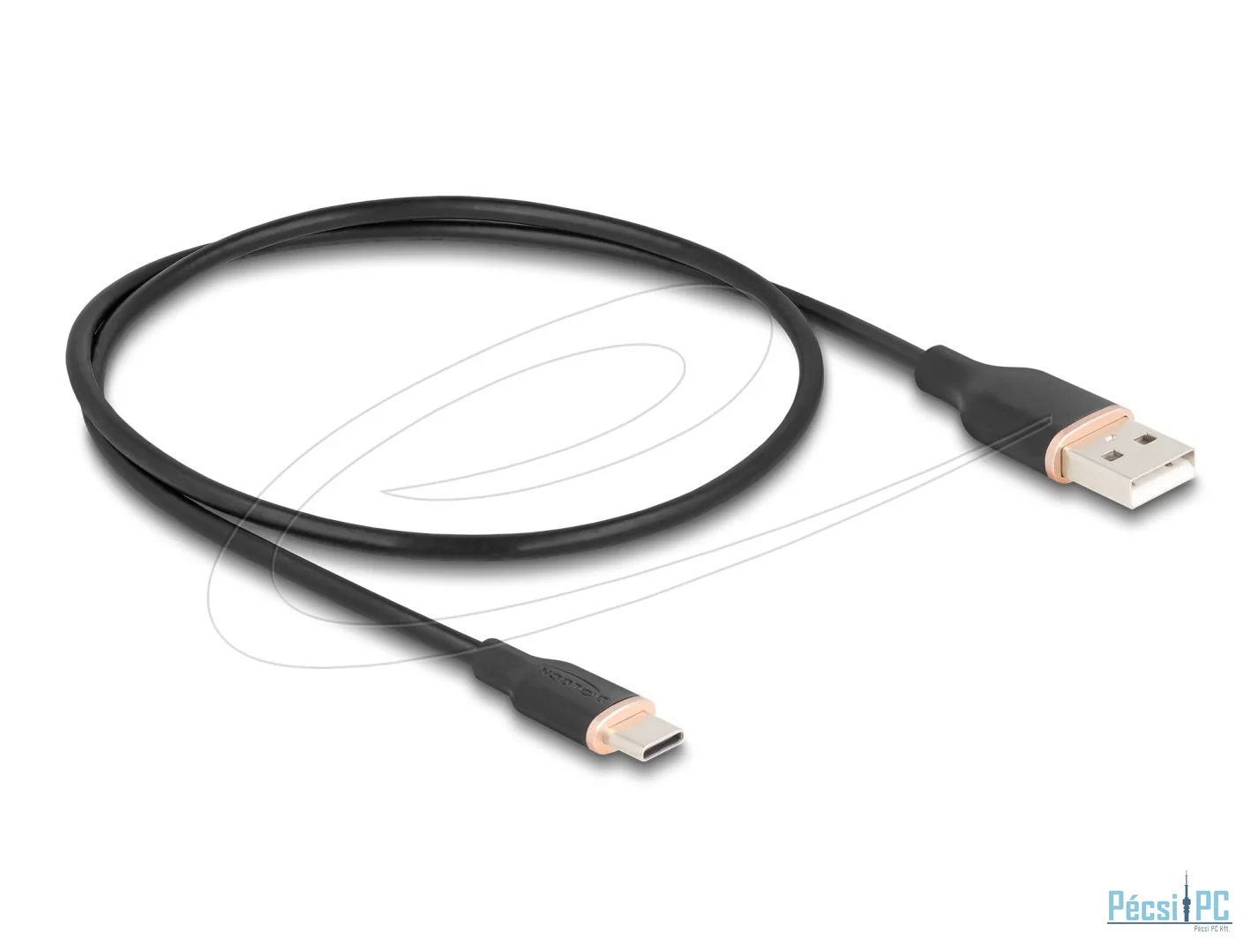 DeLock USB 2.0 kábel USB-A to USB-C 0,5m Black