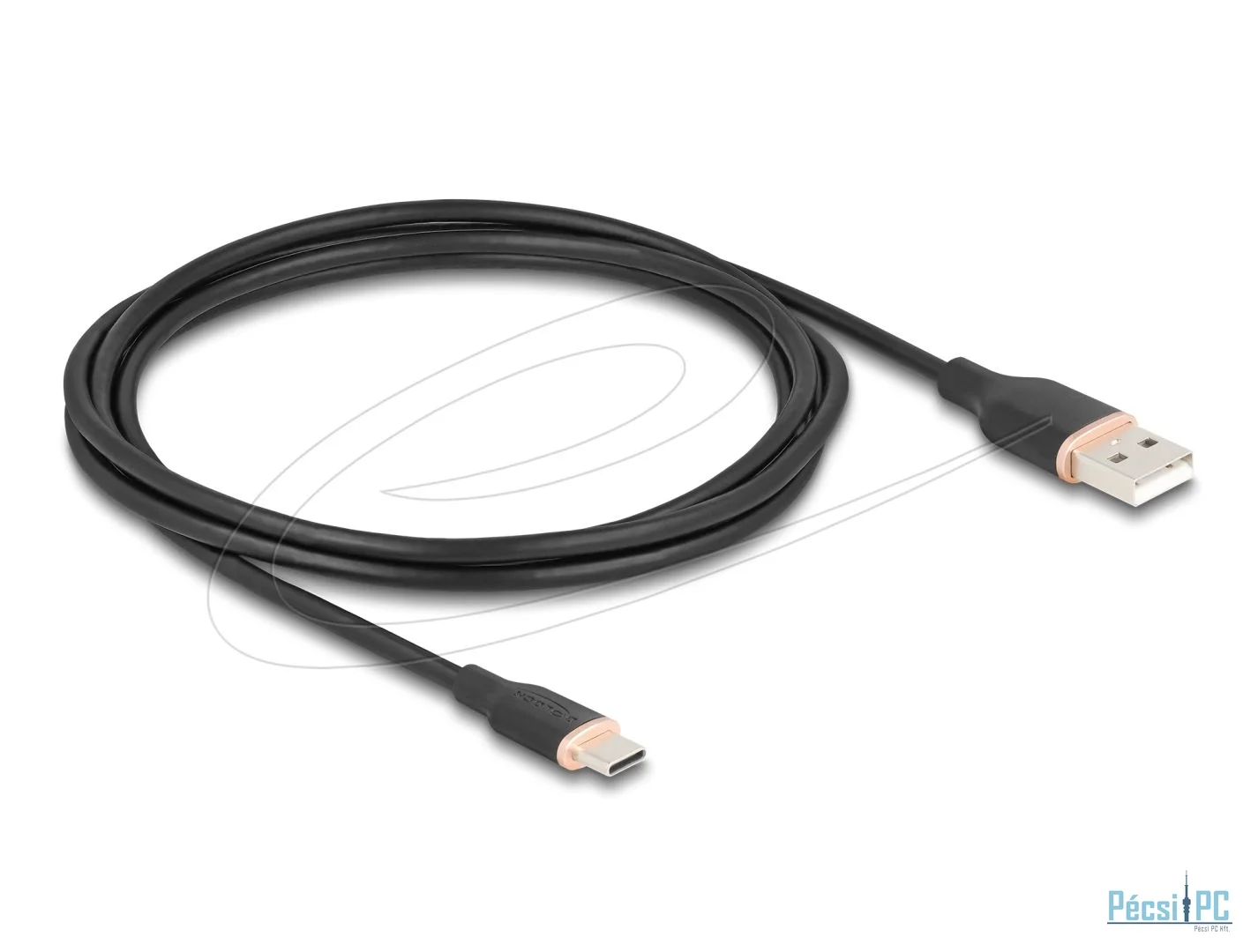 DeLock USB 2.0 kábel USB-A to USB-C 2,5m Black