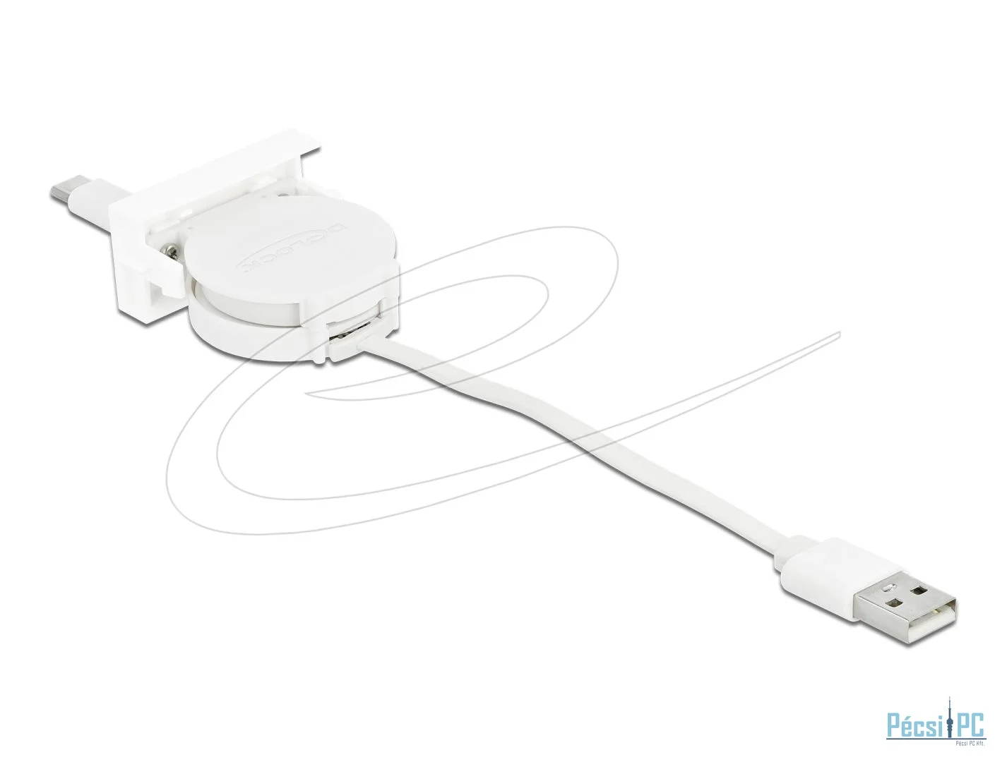 DeLock USB 2.0 Retractable Cable USB Type-A to USB Type-C 0,5m White