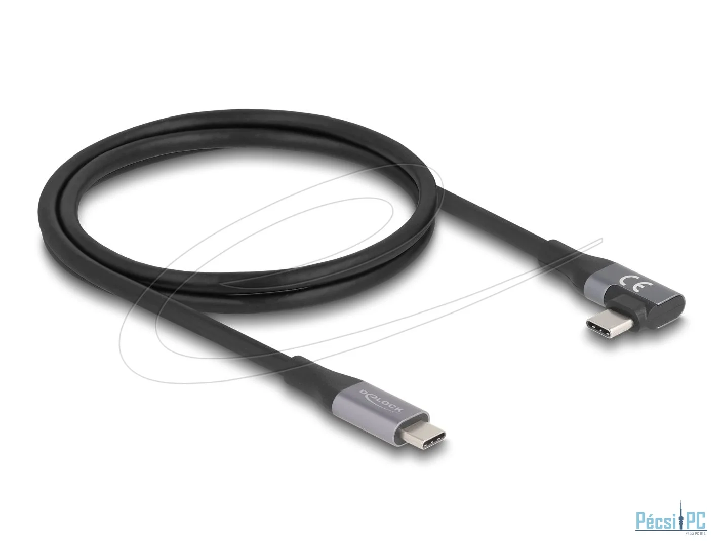 DeLock USB 40 Gbps cable angled left / right USB PD 3.1 Extended Power Range 240W 1m Black