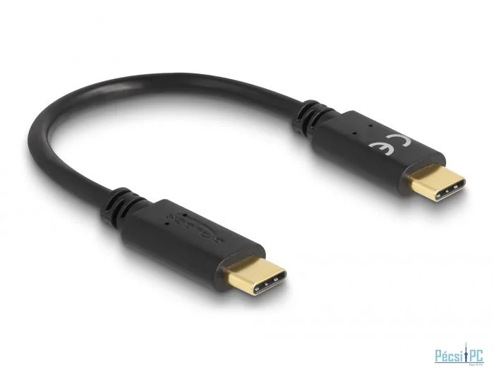 DeLock USB Type-C Charging Cable PD 5 A with E-Marker 0,15m Black