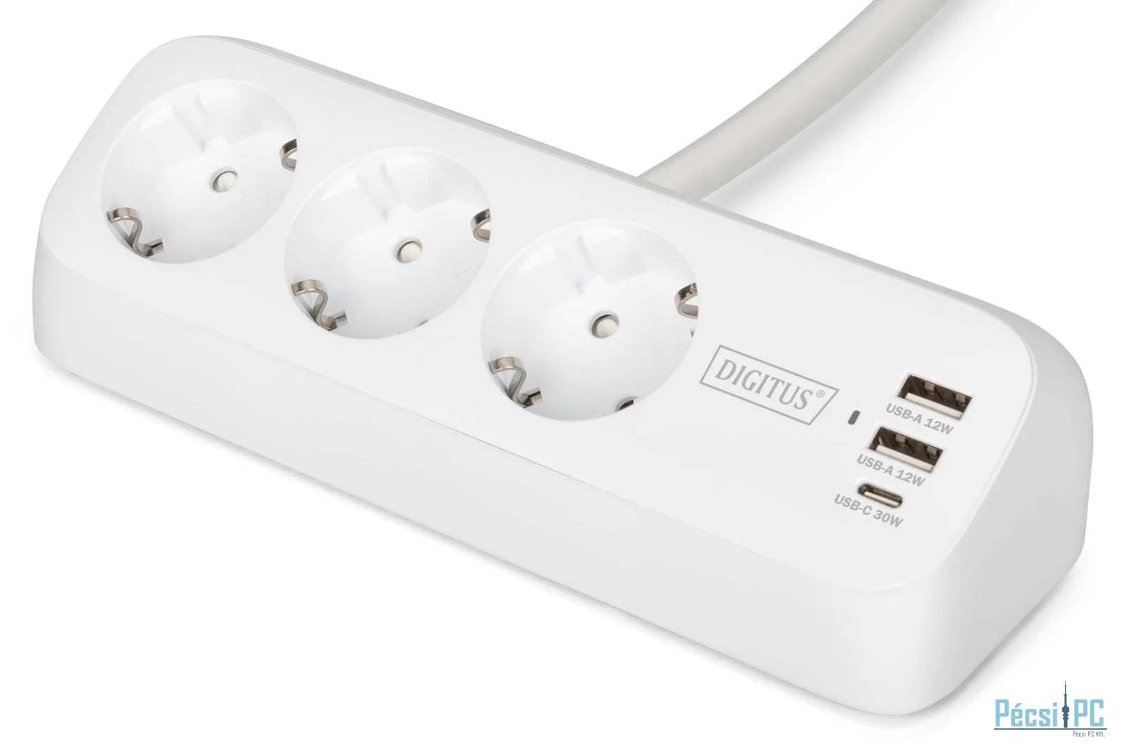 Digitus Hálózati Elosztó Kapcsolóval 3DIN 1,5m White