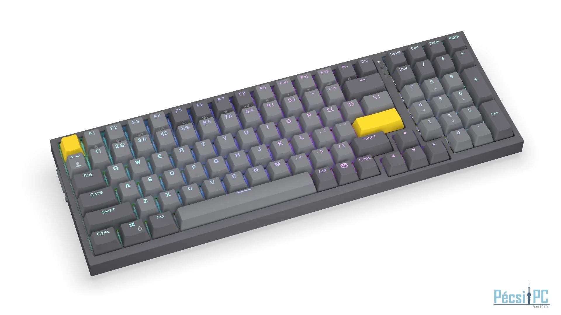 Endorfy Celeris 1800 Wireless Bluetooth Yellow Switch Mechanical Keyboard Black US