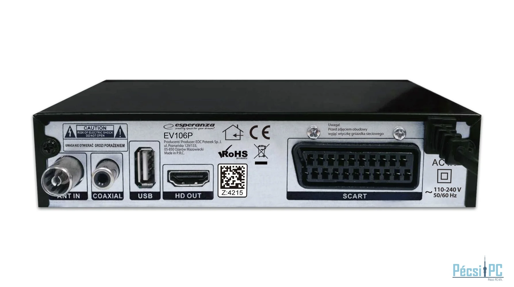 Esperanza EV107P DVB-T/T2 digital terrestrial TV decoder