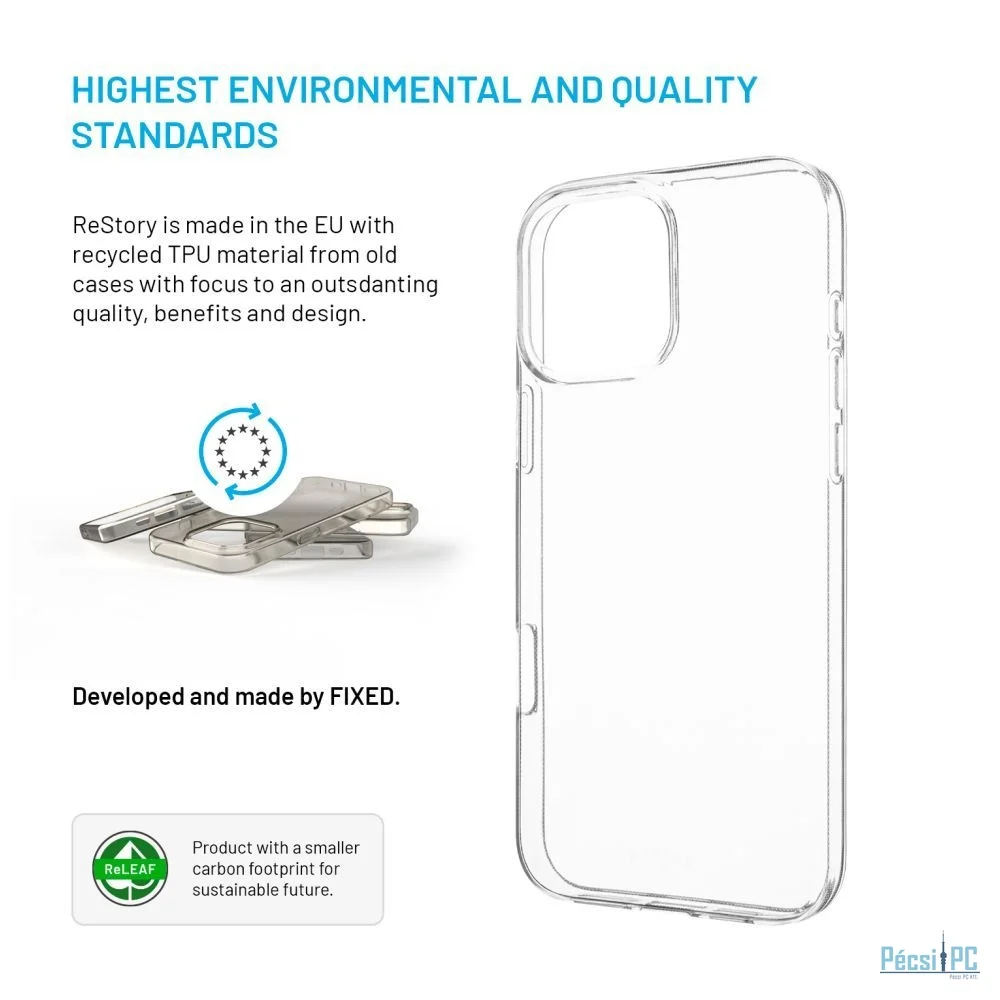 FIXED AntiUV TPU géltok Apple iPhone 16 Pro Max készülékhez, átlátszó