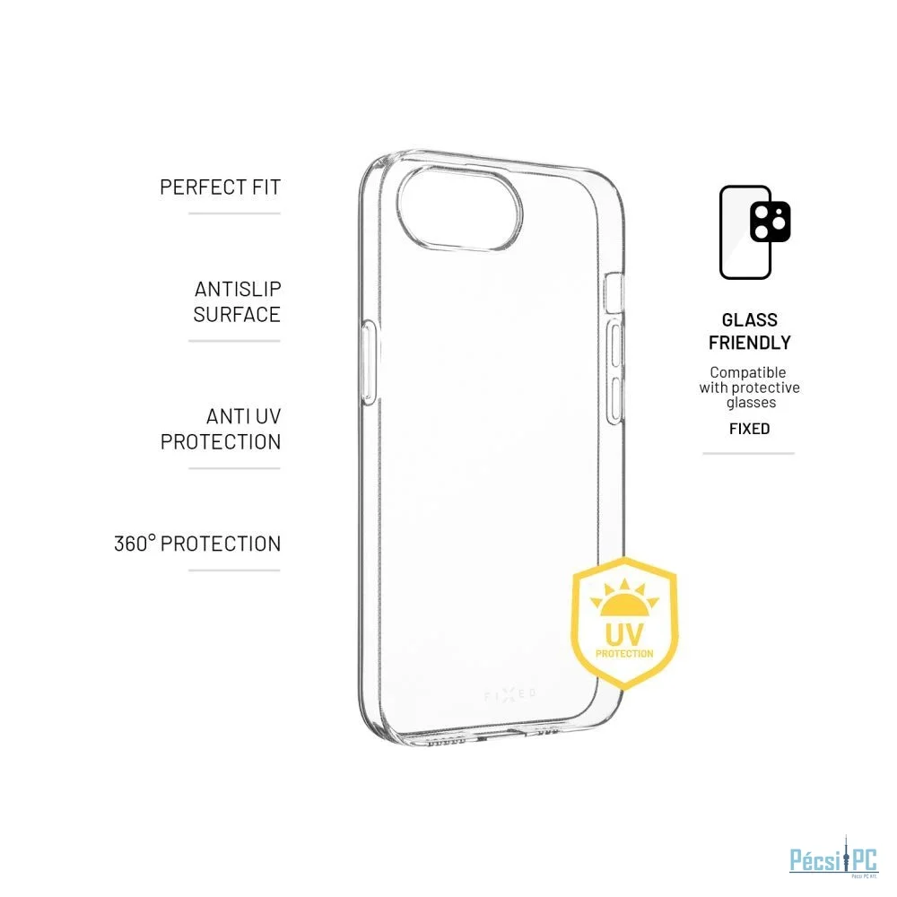 FIXED AntiUV TPU telefontok Apple iPhone 16e telefonhoz, átlátszó
