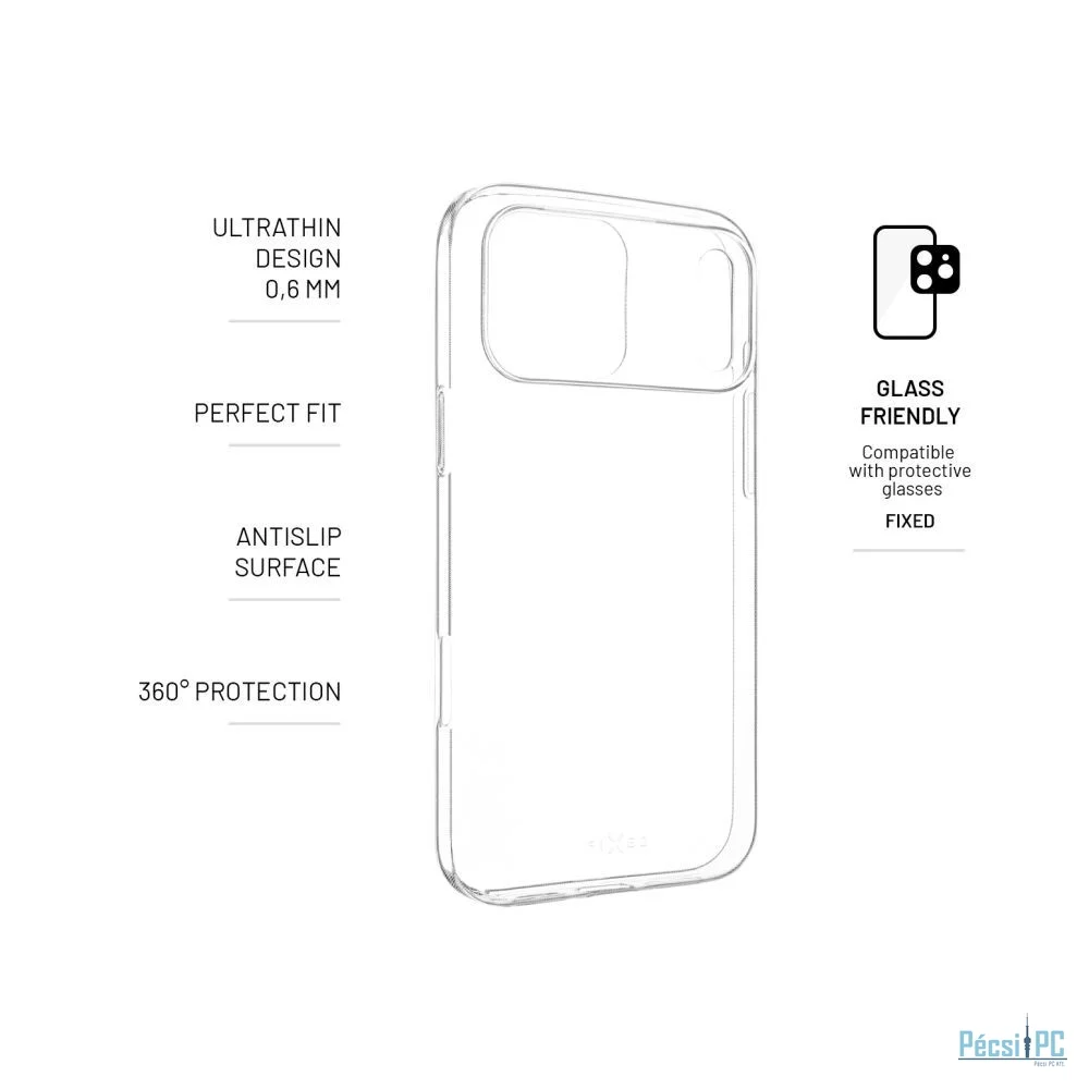 FIXED Story ultravékony TPU telefontok Apple iPhone 17 Pro Max telefonhoz, átlátszó