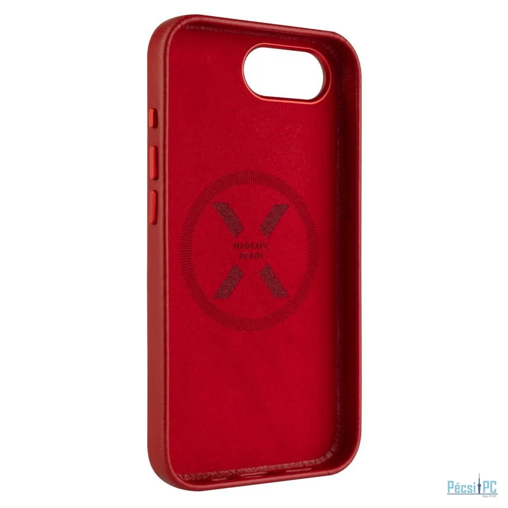 FIXED MagLeather telefontok MagSafe kompatibilis Apple iPhone 16e-hez, piros