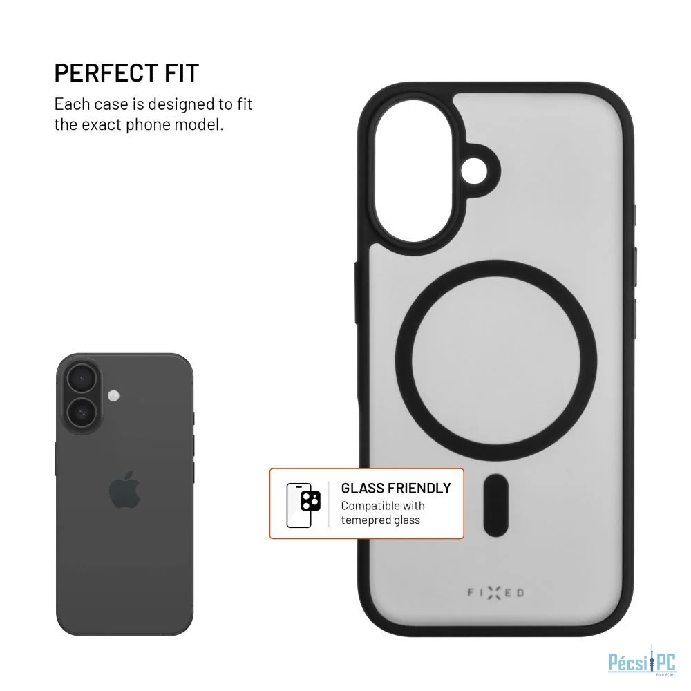 FIXED MagMisty telefontok Apple iPhone 16 készülékhez, fekete
