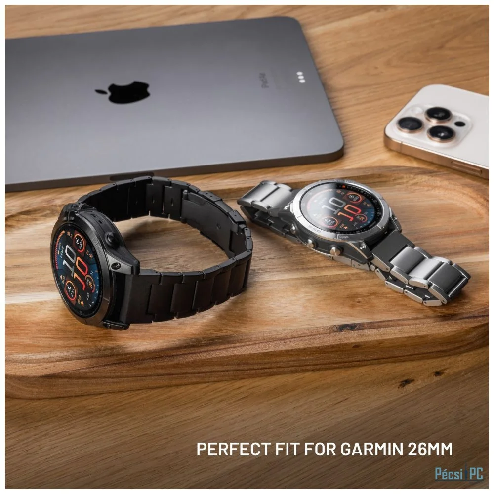 FIXED Titán óraszíj Garmin QuickFit 26mm okosórához, fekete