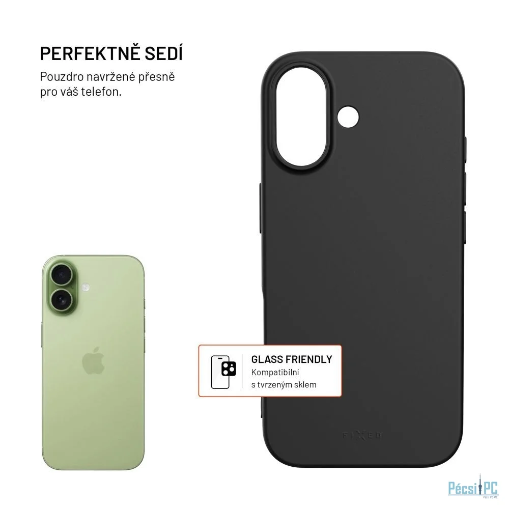 FIXED újrahasznosított anyagból készült TPU hátlap Apple iPhone 17 készülékhez, fekete