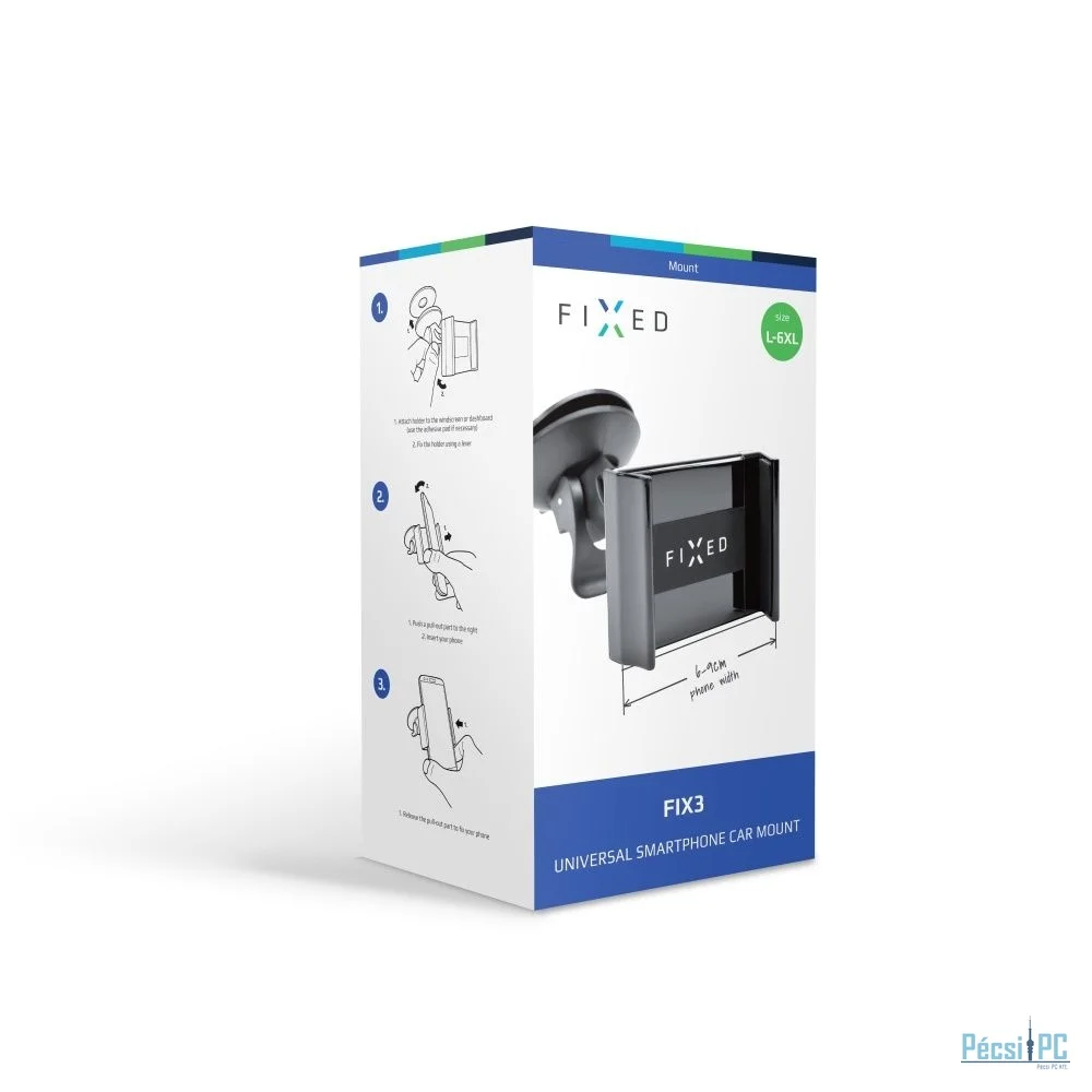 FIXED Univerzális fix3 tartó okostelefonokhoz ragasztós tapadókoronggal