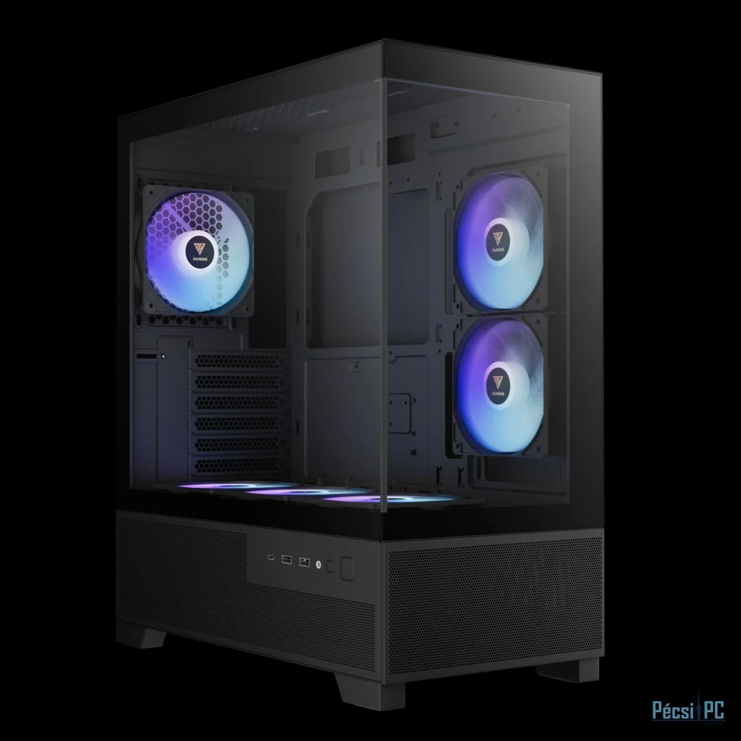 Gamdias Aura GC12 ARGB Tempered Glass Black