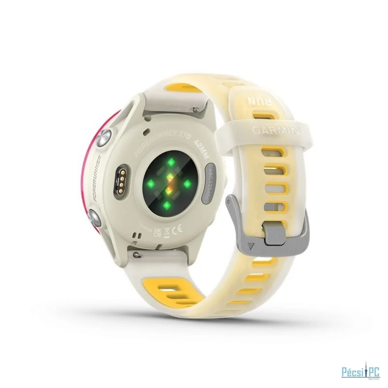 Garmin Forerunner 570 Raspberry Aluminum with Translucent Bone/Mango Band