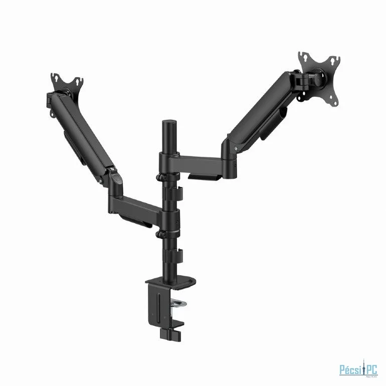 Gembird MA-DA2P-02 Adjustable desk 2-display mounting arm 17”-32” Black