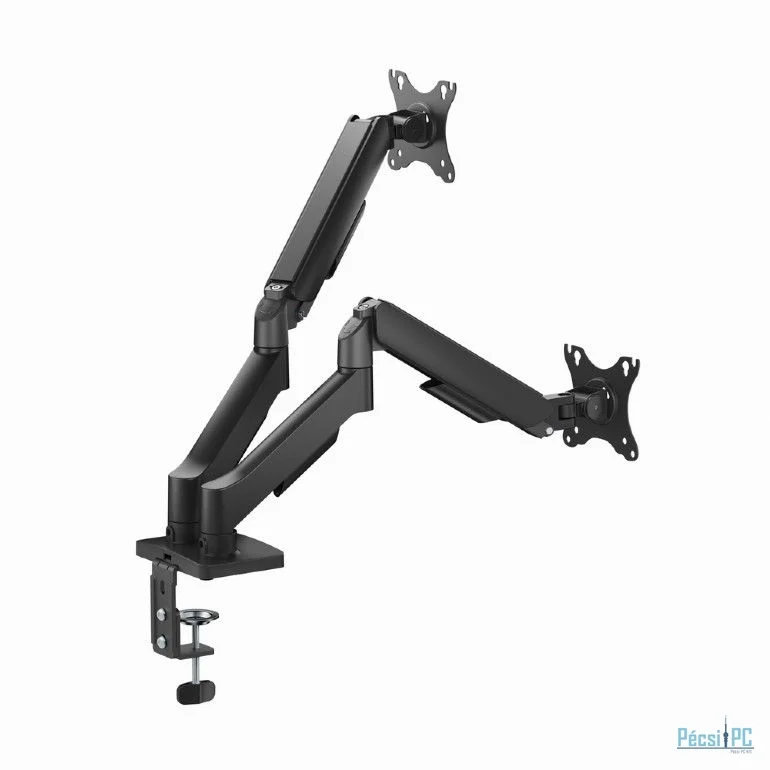 Gembird MA-DA2U-01 2-Display Mounting Arm with USB ports 17”-32” Black