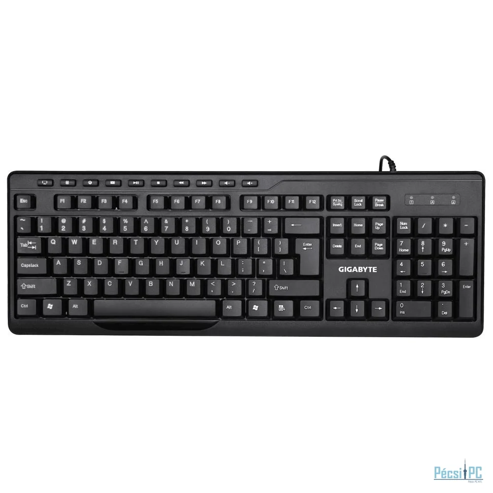 Gigabyte KM6300 Wired combo with multimedia controls Black