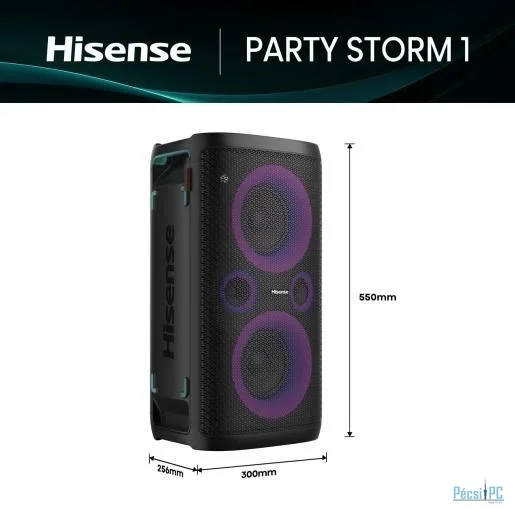 Hisense Party Storm1 300W Bluetooth Speaker + 2 Microphone Black