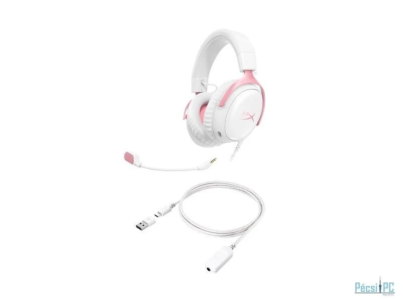 HP HyperX Cloud III Gaming Headset White/Pink
