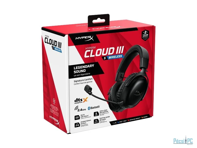 HP HyperX Cloud III S Wireless Bluetooth Gaming Headset Black