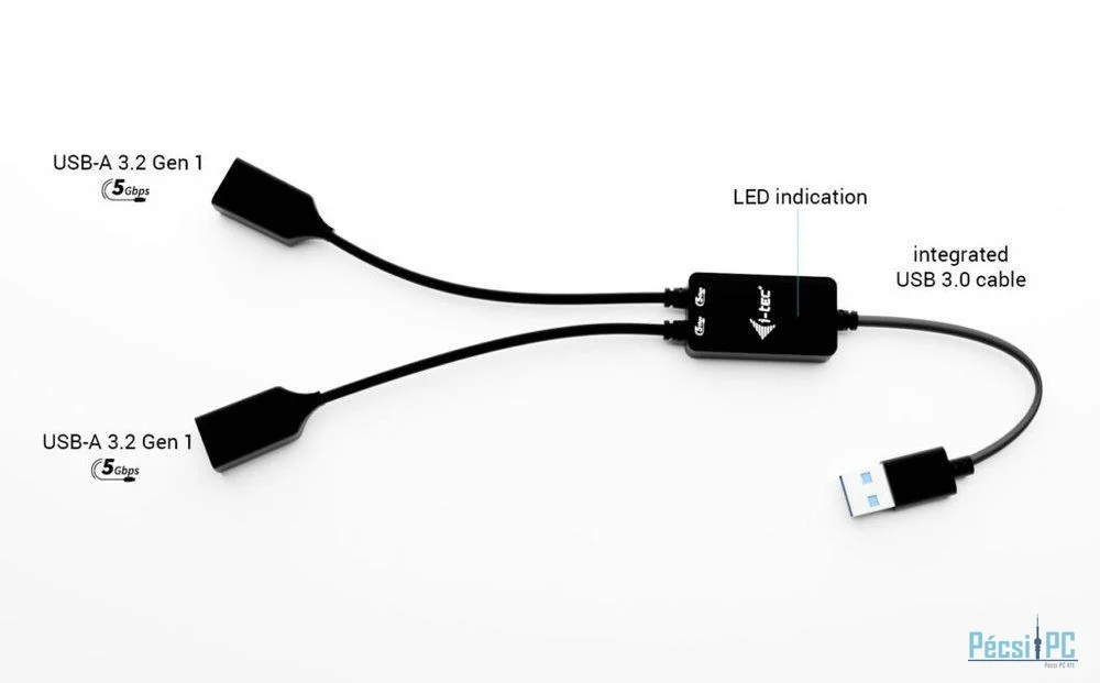 I-TEC 2-portos USB3.2 HUB Black