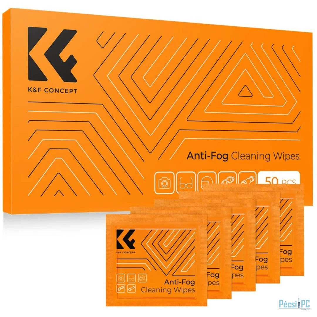K&F Concept objektív/szemüvegtisztító kendő párásodás-gátló előre nedvesítve 50db