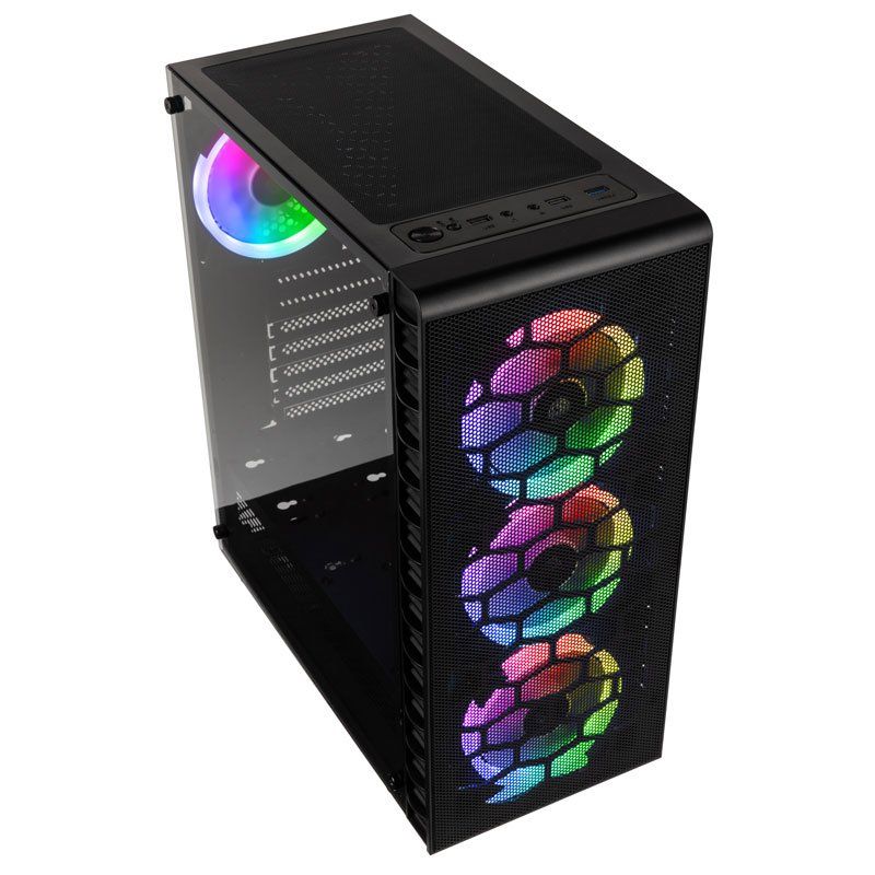 Kolink Observatory Lite Mesh RGB Tempered Glass Black