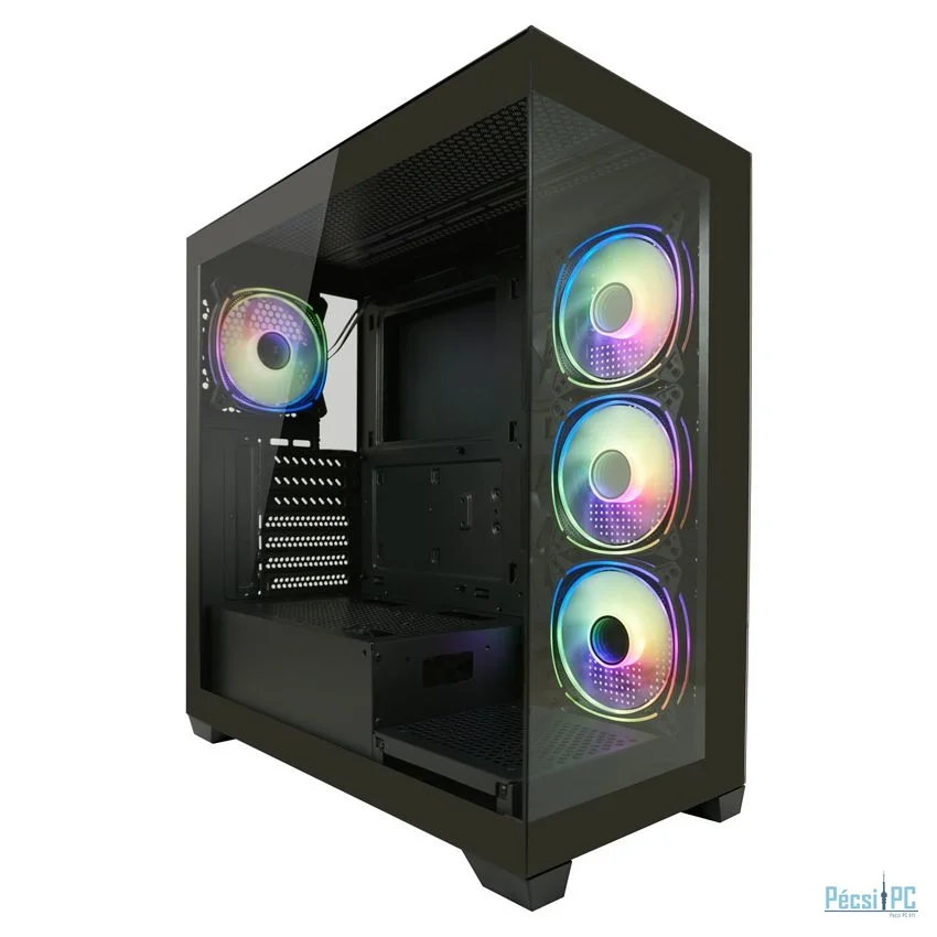 LC Power 715W Seamless Pale X Tempered Glass Black